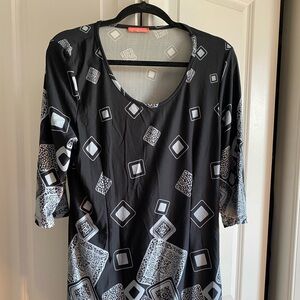 Simply Aster by Firmiana Navy and Baby Blue Flare Tunic